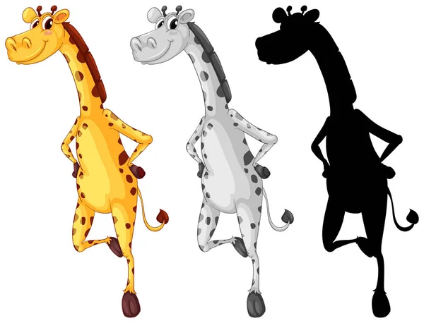 Jeu Illustration Personnage Girafe — Image vectorielle