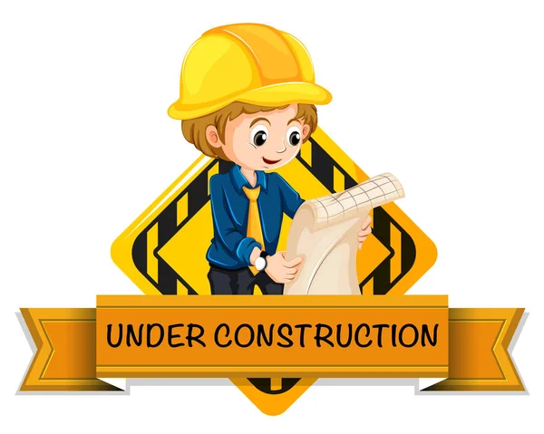 Engineer Construction Logo Illustration — Stock Vector