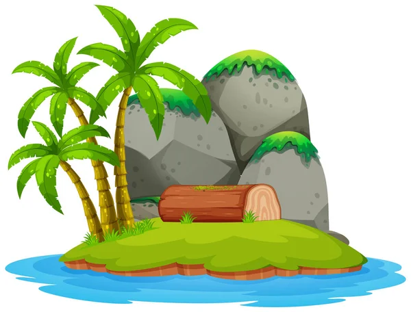 Isolierte Insel Auf Weißem Hintergrund Illustration — Stockvektor