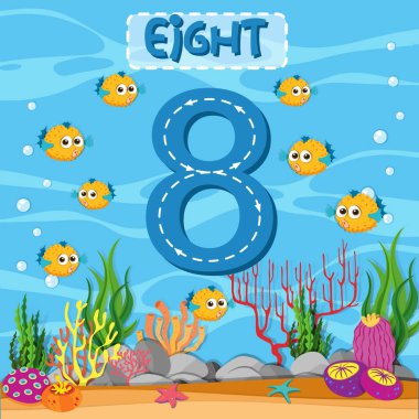 Sekiz numara izleme çalışma çizim kılavuzu