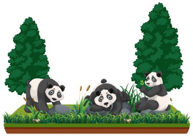 Doğa manzara çizimde Panda