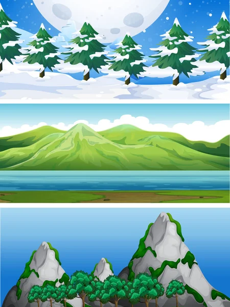 自然风景例证的集合 — 图库矢量图片