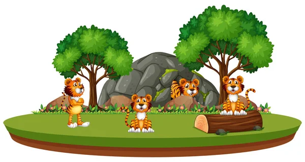 Tigre Ilustração Natureza Isolada —  Vetores de Stock