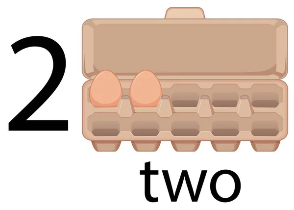 Dos Huevos Preescolar Escuela Ilustración — Vector de stock