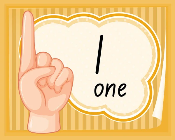 Number One Hand Gesture Illustration — Stock Vector