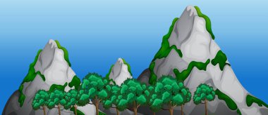 Bir doğa dağ manzara illüstrasyon