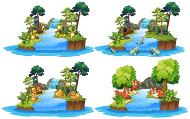 Vahşi hayvan doğa resimde kümesi