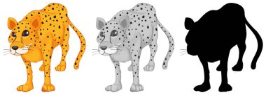 Leopar karakter resimde kümesi