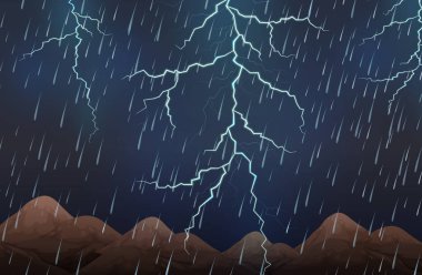 Bir karanlık gece storn illüstrasyon