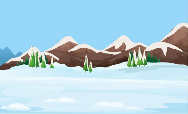 Une Illustration Paysage Nature Glacée — Image vectorielle