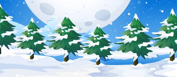 Vinter Utomhus Landskap Illustration — Stock vektor