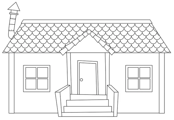 Simple Modern House Outline Illustration — Stock Vector