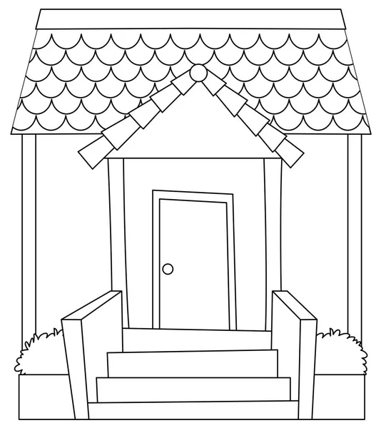 Simple Modren House Outline Illustration — Stock Vector