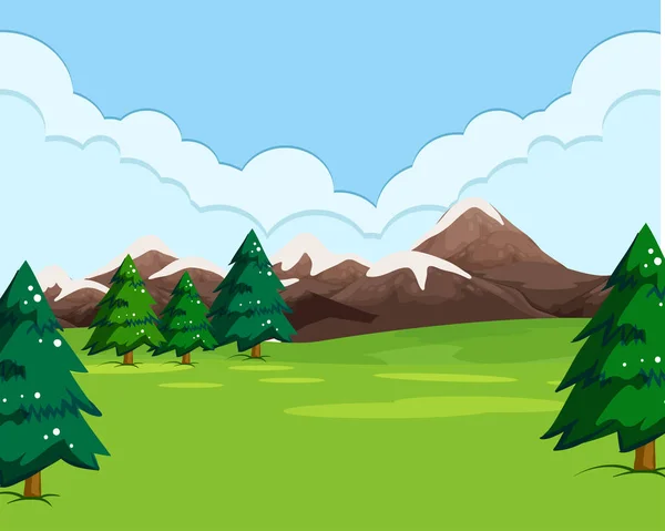 Uma Simples Ilustração Paisagem Natureza — Vetor de Stock