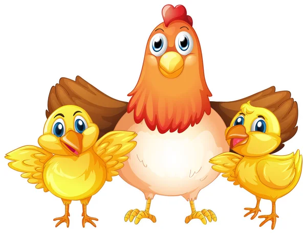 Chicken Chick Character Illustration — Stock Vector