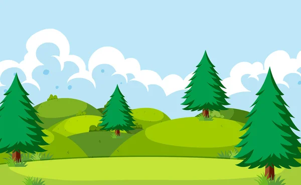 Une Illustration Paysage Colline Nature — Image vectorielle