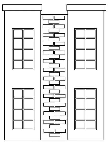 Eine Einfache Hausskizze Als Illustration — Stockvektor