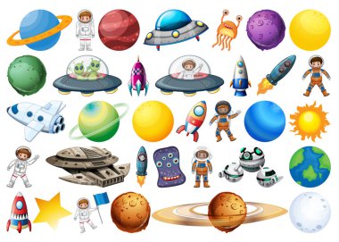 Uzay dekor öğesi seti
