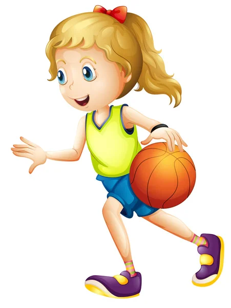 Female basketball player character — Stock Vector