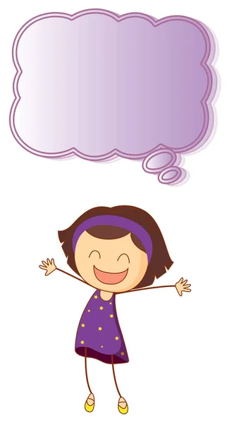 Happy girl with speech bubble — Stock Vector