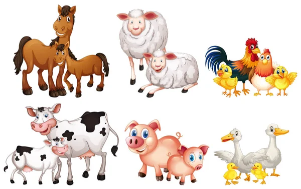 Set of farm animal — Stock Vector