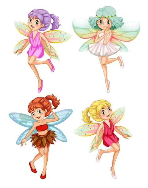 Uppsättning Fairy Character — Stock vektor