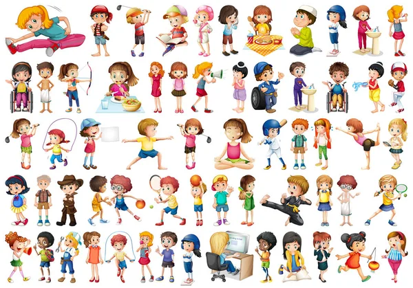 Set di personaggi per bambini — Vettoriale Stock