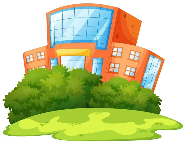 Isoalted school building with nature — Stock Vector