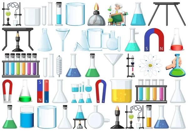 Set of laboratory equipment — Stock Vector