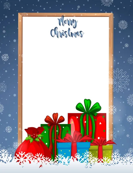 Merry christmas frame with presents — Stock Vector