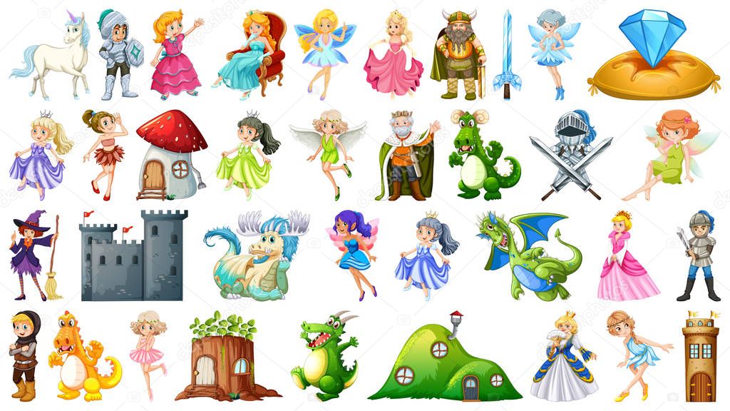 Set of fairy tale character