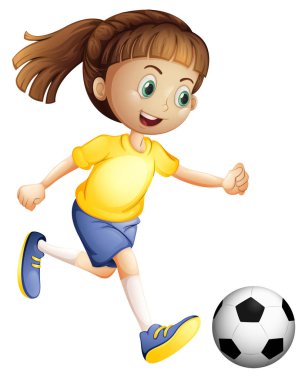 Bir kadın futbol karakteri