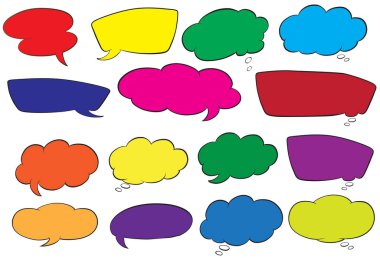 Renkli konuşma baloncukları dizisi