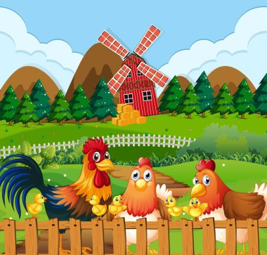 Tarım arazileri tavuk ailesi
