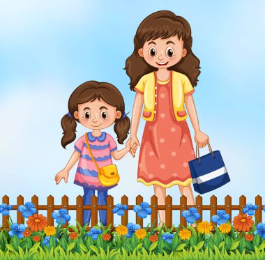 Anne ve kızı sahne