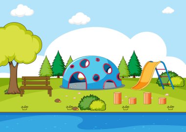 Park sahnesinde oyun alanı