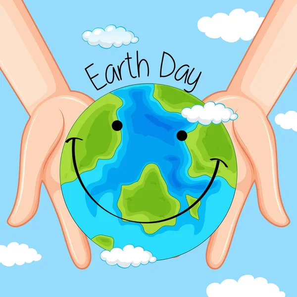 Jour de la Terre entre les mains — Image vectorielle