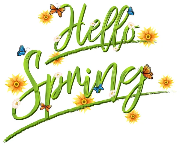 Hello spring font background — Stock Vector