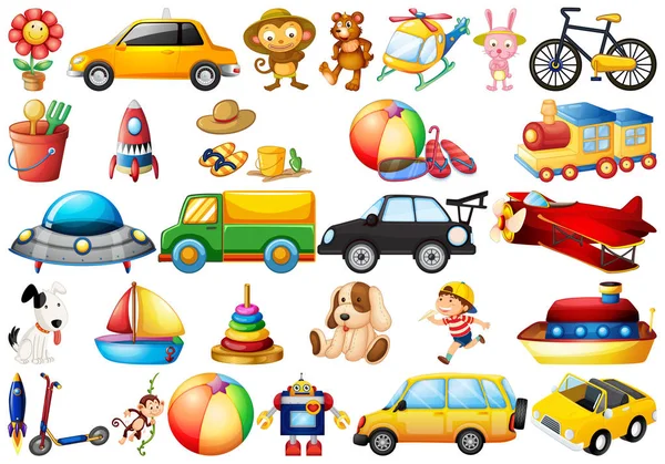 Set of childrens toys — Stock Vector