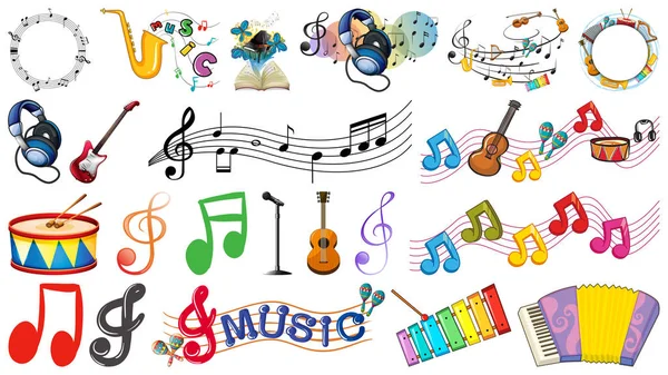 Set of music object — Stock Vector