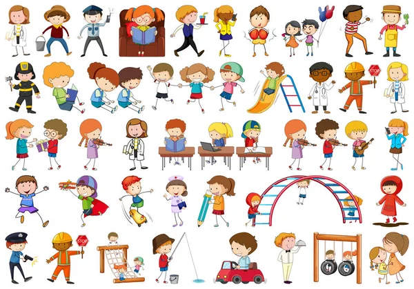 Σύνολο των παιδιών doodle — Διανυσματικό Αρχείο