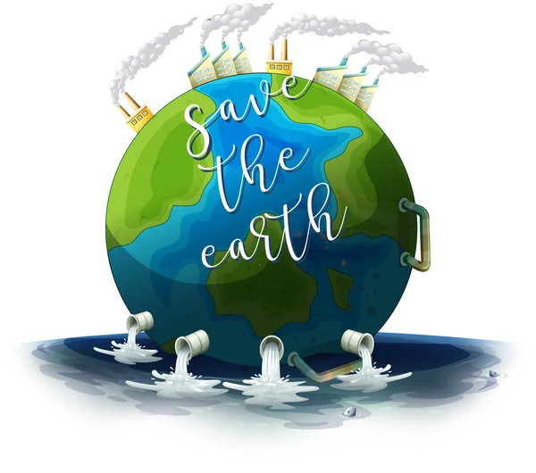 Salva il poster della Terra — Vettoriale Stock