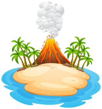 A volcano eruption island clipart