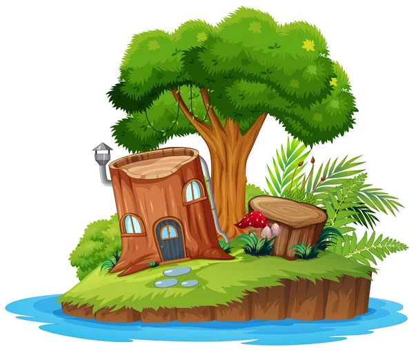 Une île d'arbre de nature — Image vectorielle