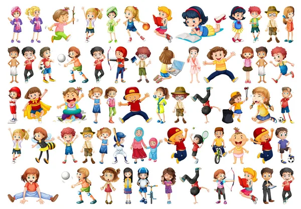 Набір дитячих персонажів — стоковий вектор