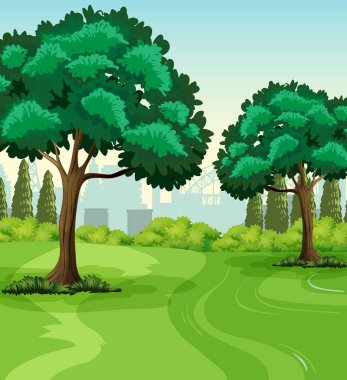 Yeşil doğa parkı manzara