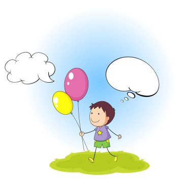 Konuşma balonu ile Doodle çocuk