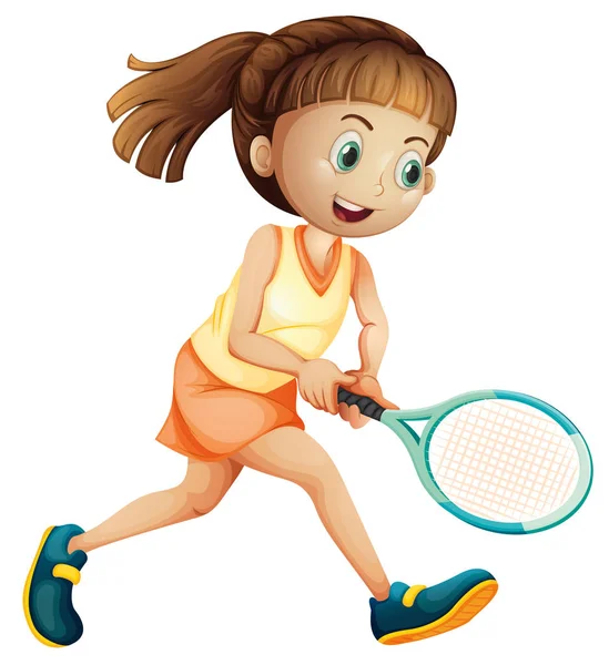 女子テニス選手 — ストックベクタ