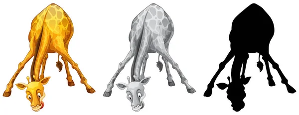 Set of giraffe character — Stock Vector