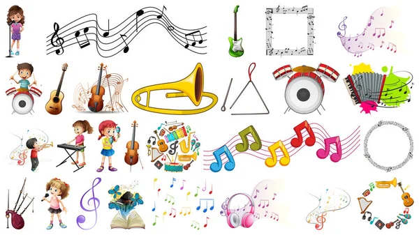 Set of music instruments — Stock Vector